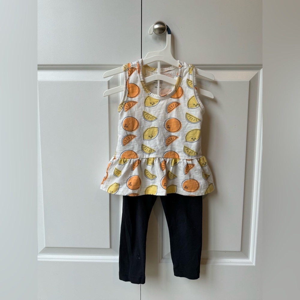 Mónica + Andy combo shirt and pants 2T fruits